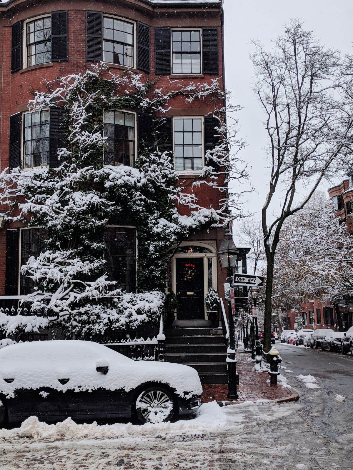 Photograph of Beacon Hill, Boston in Snow