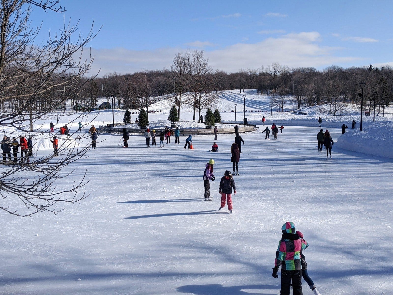 Ice skating on Mont Royal in Montreal